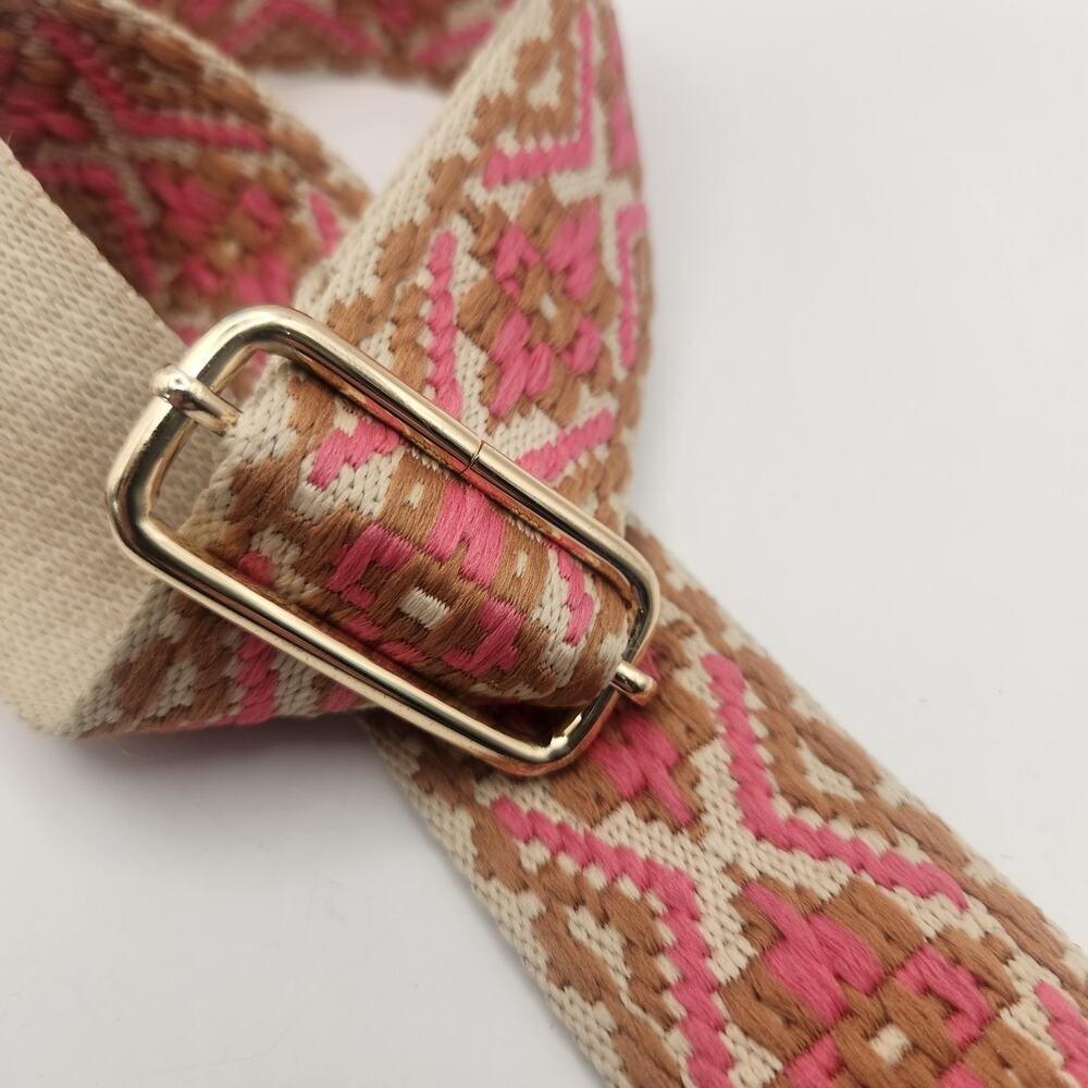Ahdorned Embroidered Handbag Strap-Geometric-Boho